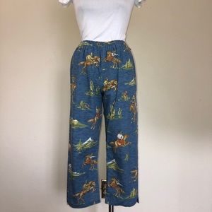 *RARE* Vintage Rockmount Ranchwear Crop Western Print Novelty Pants